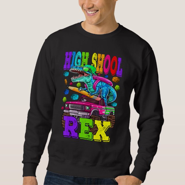 Sudadera Camiseta de la escuela secundaria Saurus Rex Dinos (Anverso)