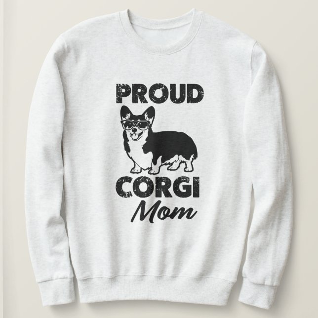 Sudadera Camiseta de la mamá del perro del Corgi de las (Anverso del diseño)