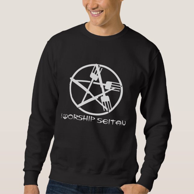 Sudadera Camiseta de la oscuridad de la adoración de Seitan (Anverso)