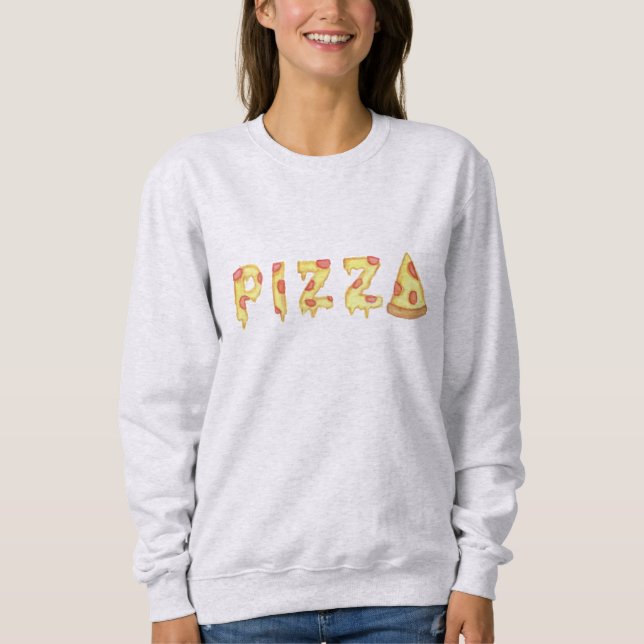 Sudadera Camiseta de la "PIZZA" de las mujeres (Anverso)