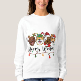 Sudadera Camiseta de la tipografía de Merry Woofmas