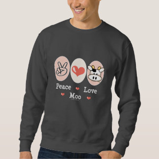 Sudadera Camiseta de la vaca del MOO del amor de la paz