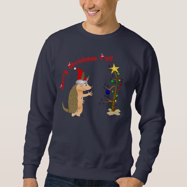 Sudadera Camiseta de las Felices Navidad del armadillo (Anverso)