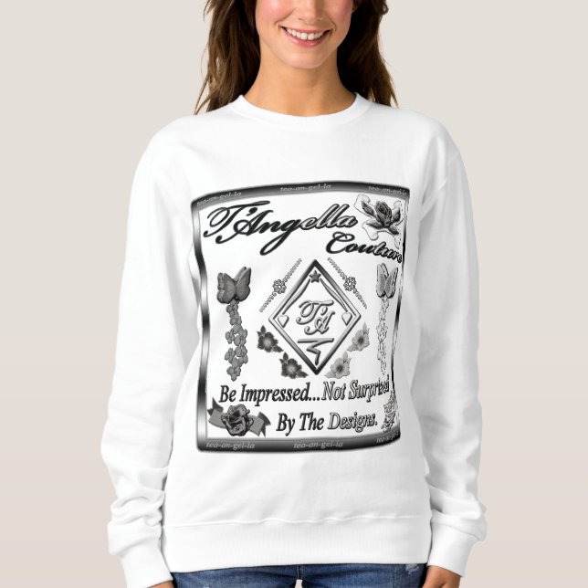 Sudadera Camiseta de las flores negras/blancas el poner en (Anverso)