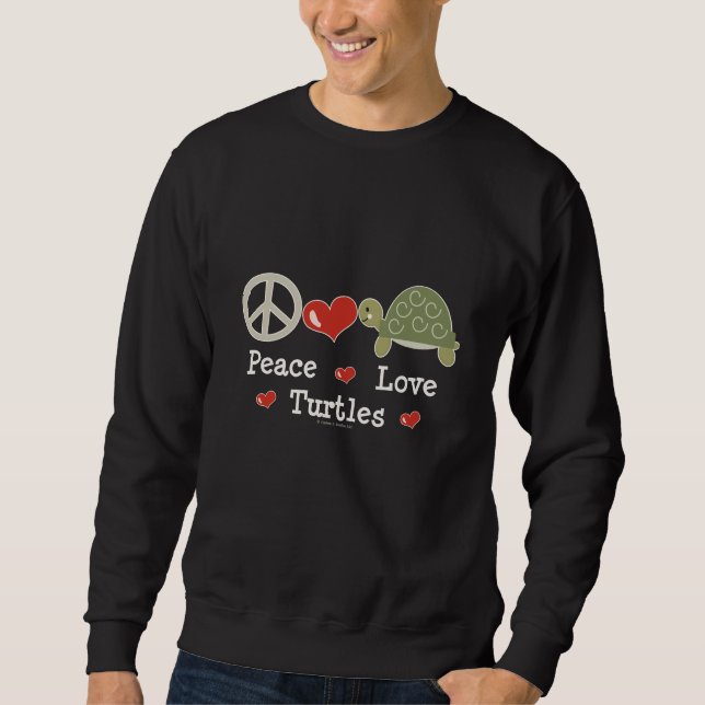 Sudadera Camiseta de las tortugas del amor de la paz (Anverso)