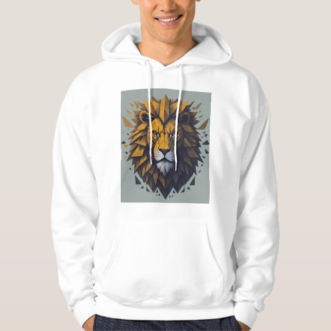 Sudadera Camiseta de León Geométrica" (Anverso)