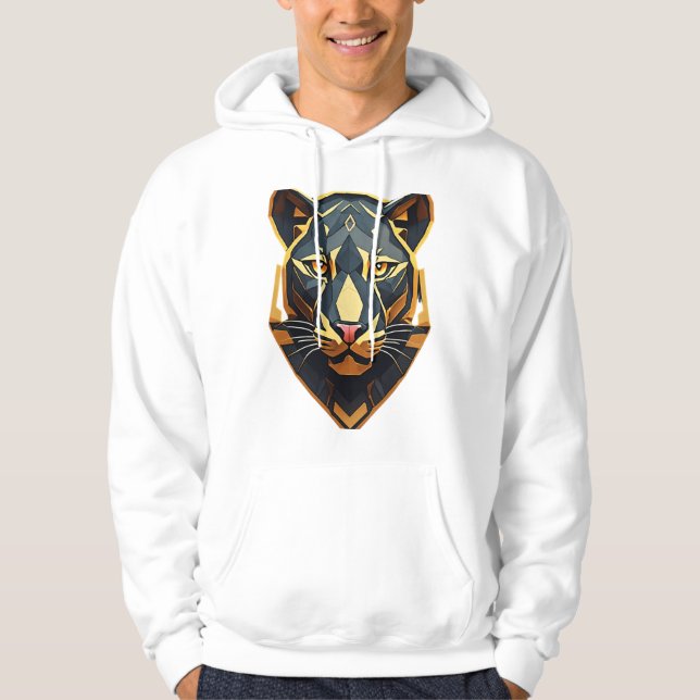 Sudadera Camiseta de león geométrico majestuosa (Anverso)