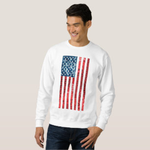 Sudadera camiseta de los hombres de la bandera de américa v
