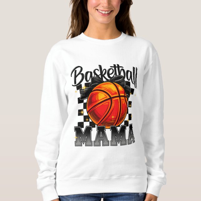 Sudadera Camiseta de mamá de básquetbol con gráfico de vaca (Anverso)