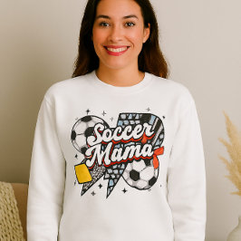 Sudadera Camiseta de mamá de fútbol - Corazón audaz y con e