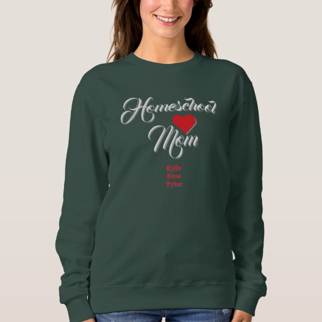Sudadera Camiseta de Mamá Educadora en Casa Personalizable  (Anverso)