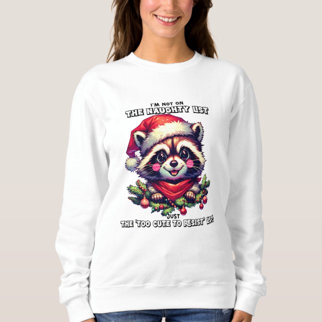 Sudadera Camiseta de mapache para Navidades de vacaciones (Anverso)