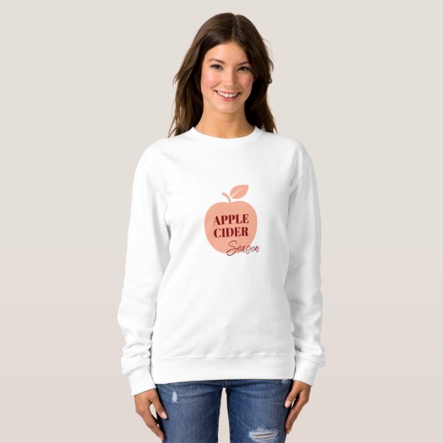 Sudadera Camiseta de mujer de sidra de manzana – Mínimo oto (Anverso completo)
