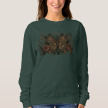 **Camiseta de mujer floral vintage de mariposa bot