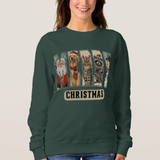 Sudadera Camiseta de Navidad con collage de personajes MERR