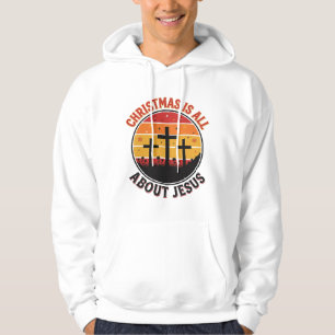 Sudadera Camiseta de Navidad Cristiana Jesús Atardecer Cruz