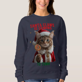Sudadera Camiseta de Navidad de Gato Santa
