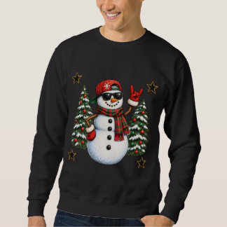 Sudadera Camiseta de Navidad de hombre de nieve genial con