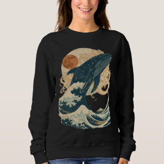 Sudadera Camiseta de Ola del Océano de Ballena Vintage