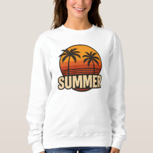 Sudadera Camiseta de palmeras retro-atardecer - Viejo años 