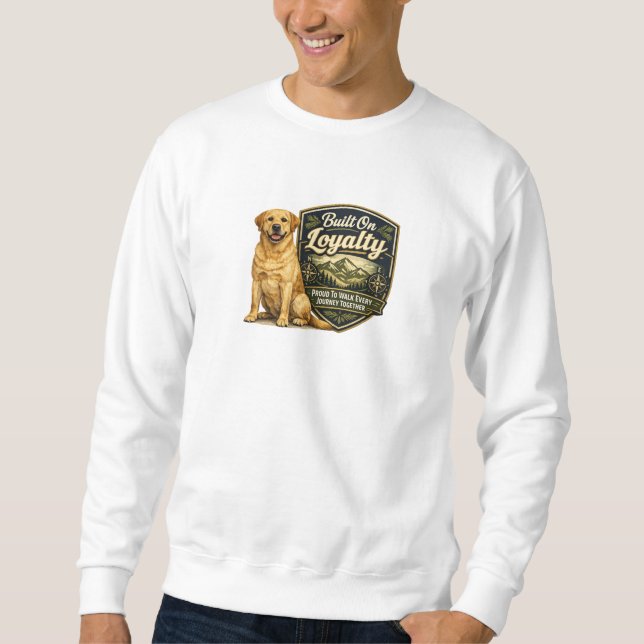 Sudadera Camiseta de Papá Perro Labrador | Construido Sobre (Anverso)