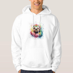 Sudadera Camiseta De Perezoso Acolchado Colorido Para Hombr