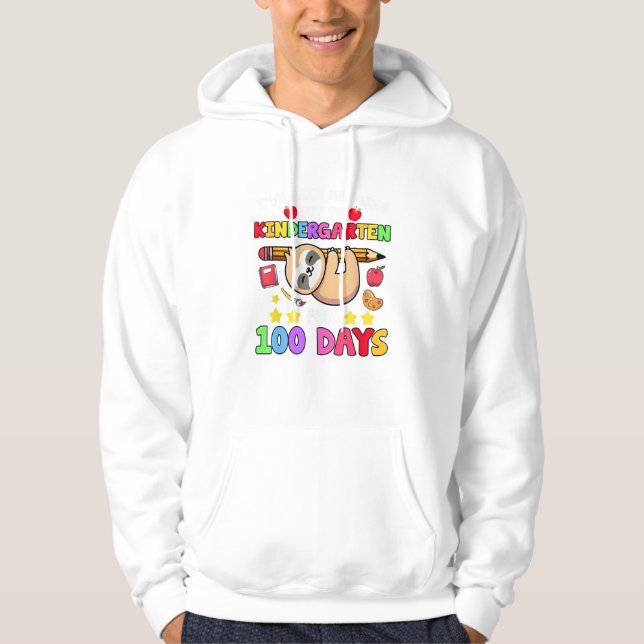Sudadera Camiseta de perezoso del día 100 de la escuela Jar (Anverso)