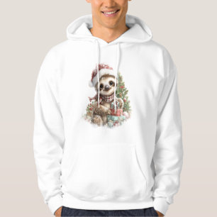 Sudadera Camiseta de perezoso sombrero de Santa navidad