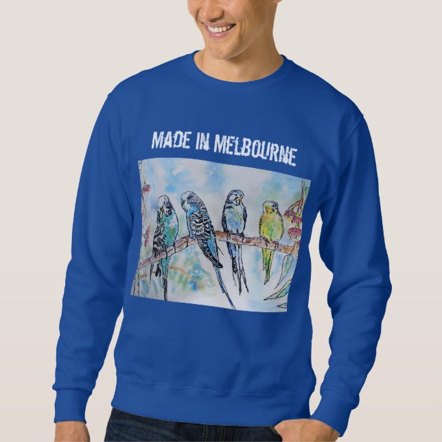 Sudadera Camiseta de periquito Budgie hecha en Melbourne (Anverso)