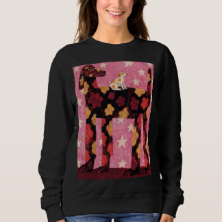 Sudadera Camiseta de perra mamá floral con estrellas y cach