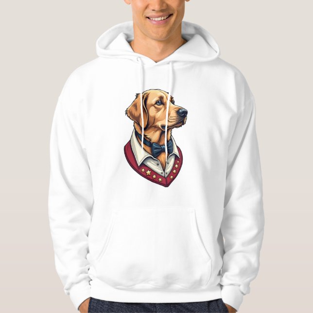 Sudadera Camiseta de perro patriótica vintage de Golden Ret (Anverso)