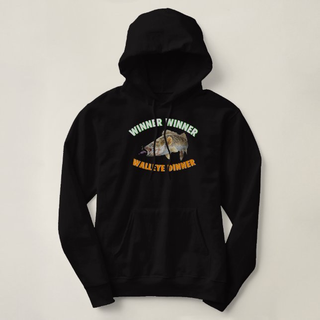 Sudadera Camiseta de pesca divertida GANADORA WALLEYE DINNE (Diseño del anverso)