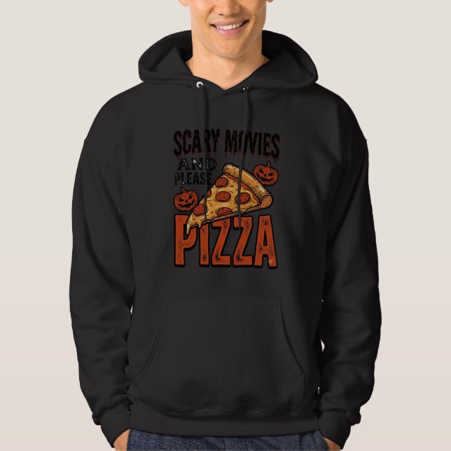 Sudadera Camiseta de Pizza de Terror para Fans de Noche de  (Anverso)