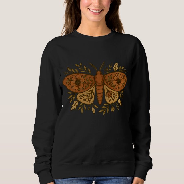Sudadera Camiseta de polilla floral - Tee gótico (Anverso)