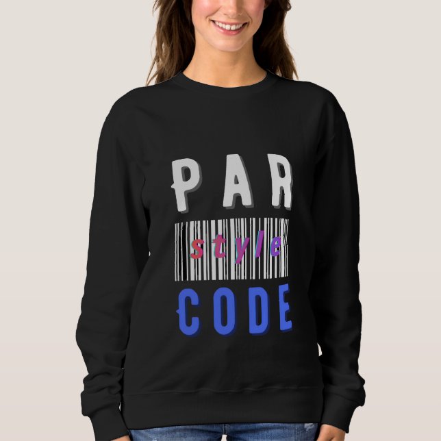 Sudadera Camiseta de programación de código de barras moder (Anverso)