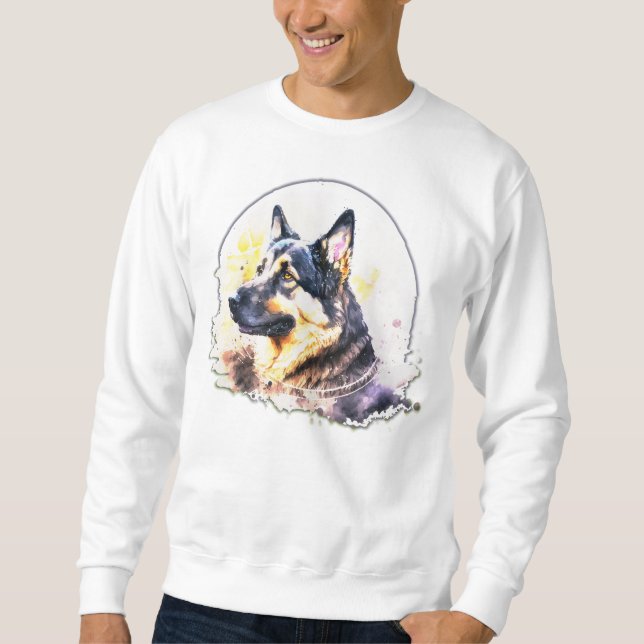 Sudadera Camiseta de retrato de pastor alemán (Anverso)