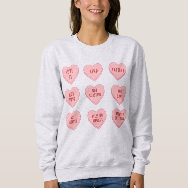 Sudadera Camiseta de San Valentín inspirada en la fe con co (Anverso)