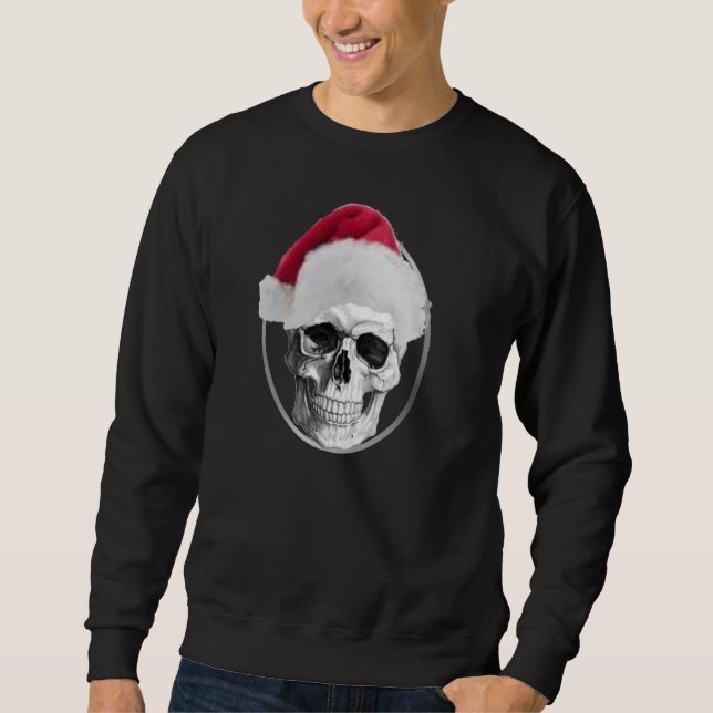 Sudadera Camiseta de Santa del navidad del cráneo (Anverso)