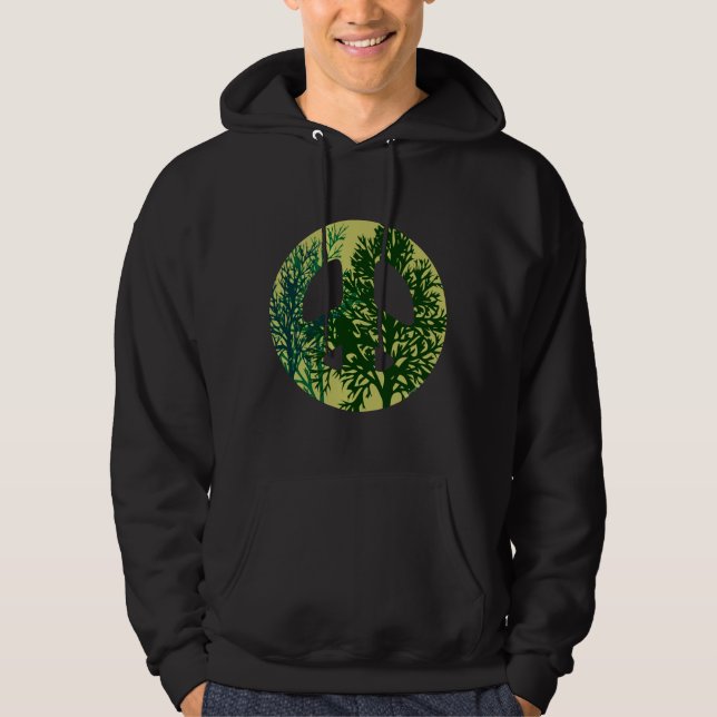 Sudadera Camiseta de signo de paz de los árboles verdes de  (Anverso)