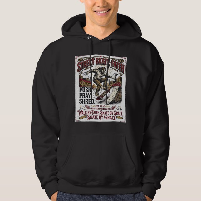 Sudadera Camiseta de skate longboard Jesús cristiano (Anverso)
