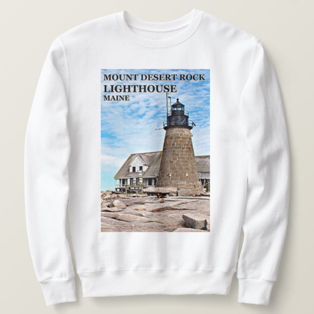 Sudadera Camiseta de sudor de Mount Desert Rock Lighthouse, (Anverso del diseño)
