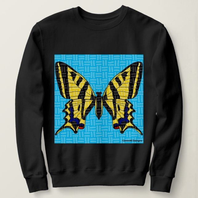 Sudadera Camiseta de sudor para mujer Swallowtail (vívido) (Anverso del diseño)