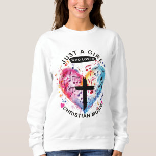 Sudadera Camiseta de una chica que ama la música cristiana