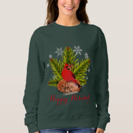 Sudadera Camiseta de vacaciones de pájaro cardenal de Navid