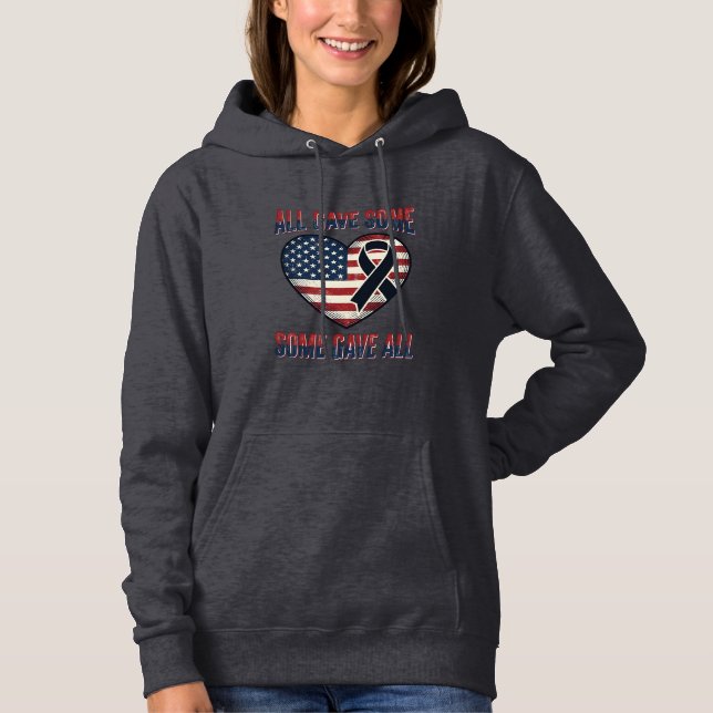Sudadera Camiseta de veterano con cinta de corazón conmemor (Anverso)