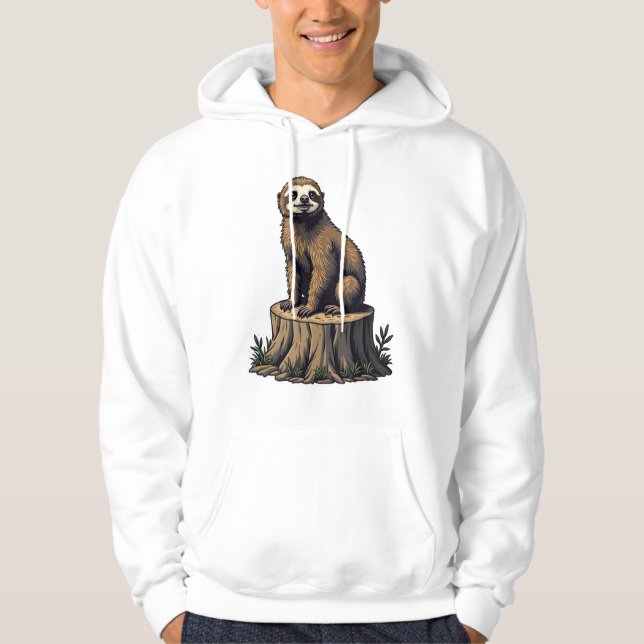Sudadera Camiseta de vida silvestre con grabado de perezoso (Anverso)
