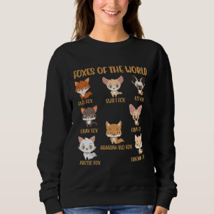 Sudadera Camiseta de zorros del mundo divertidos animales e