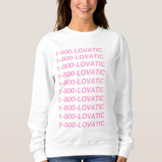Sudadera Camiseta del "1-800-LOVATIC" Pink&White de las