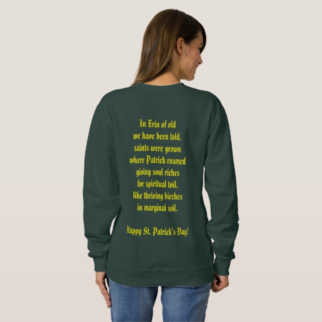 Sudadera Camiseta del árbol de abedul del día de St Patrick (Reverso completo)