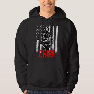 Sudadera Camiseta del bombero jefe - bombero con bandera